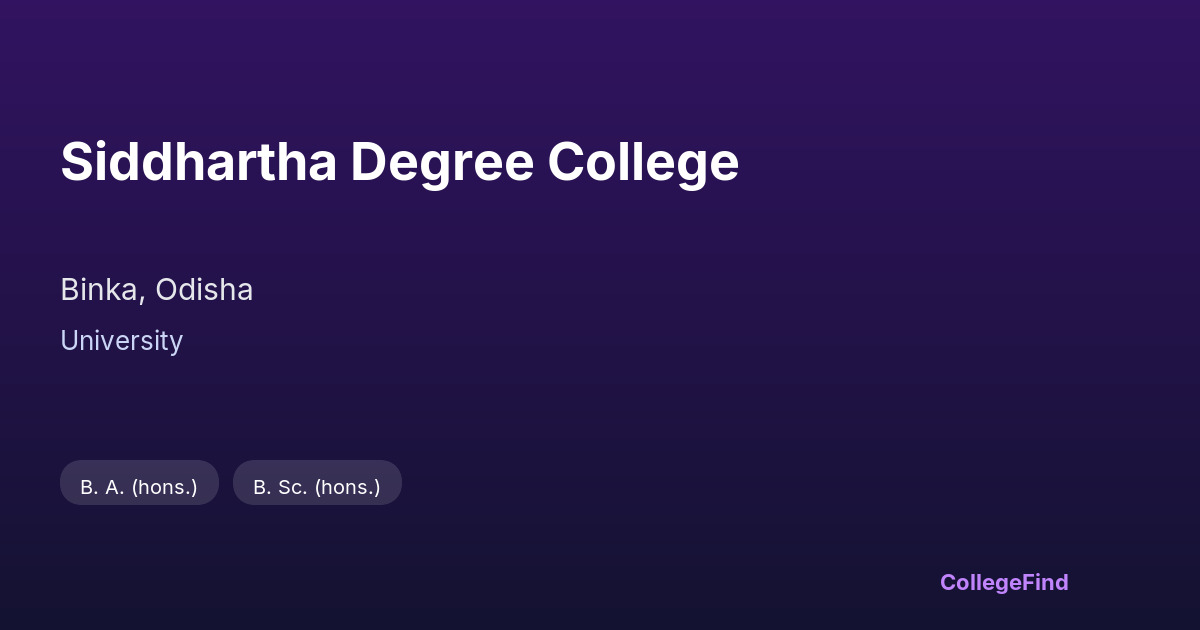 siddhartha degree college