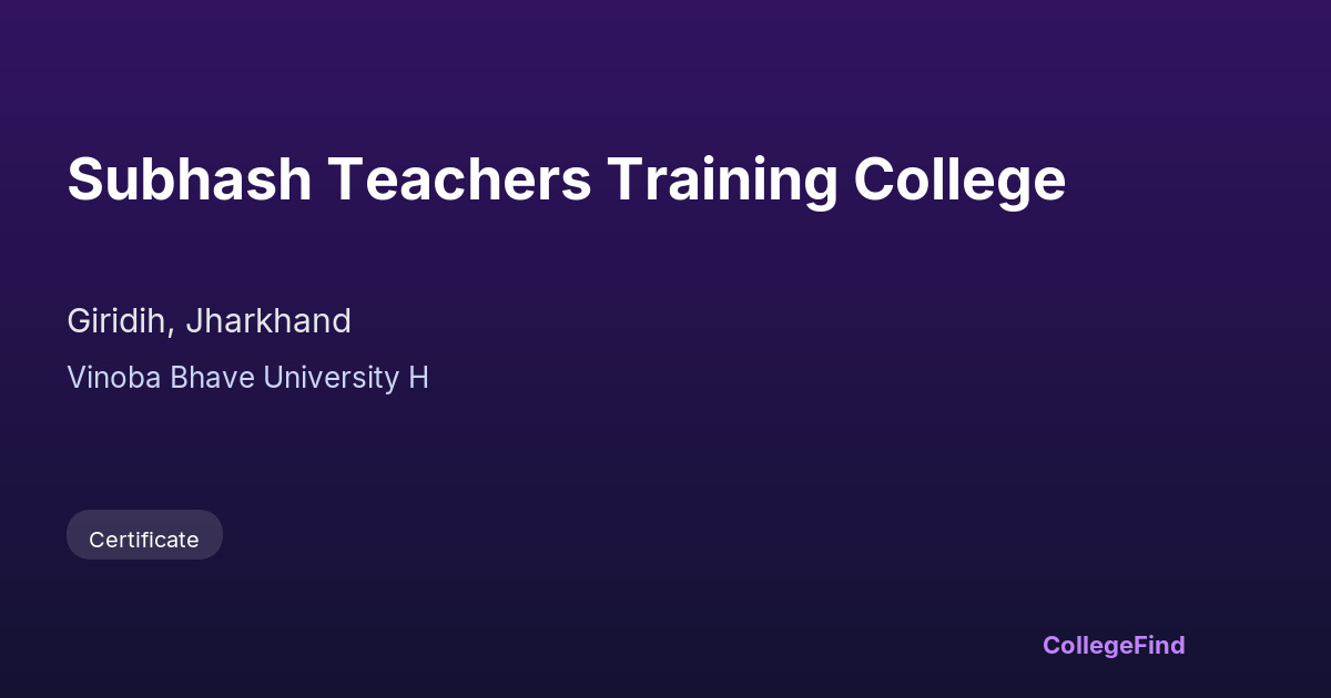 subhash teachers training college