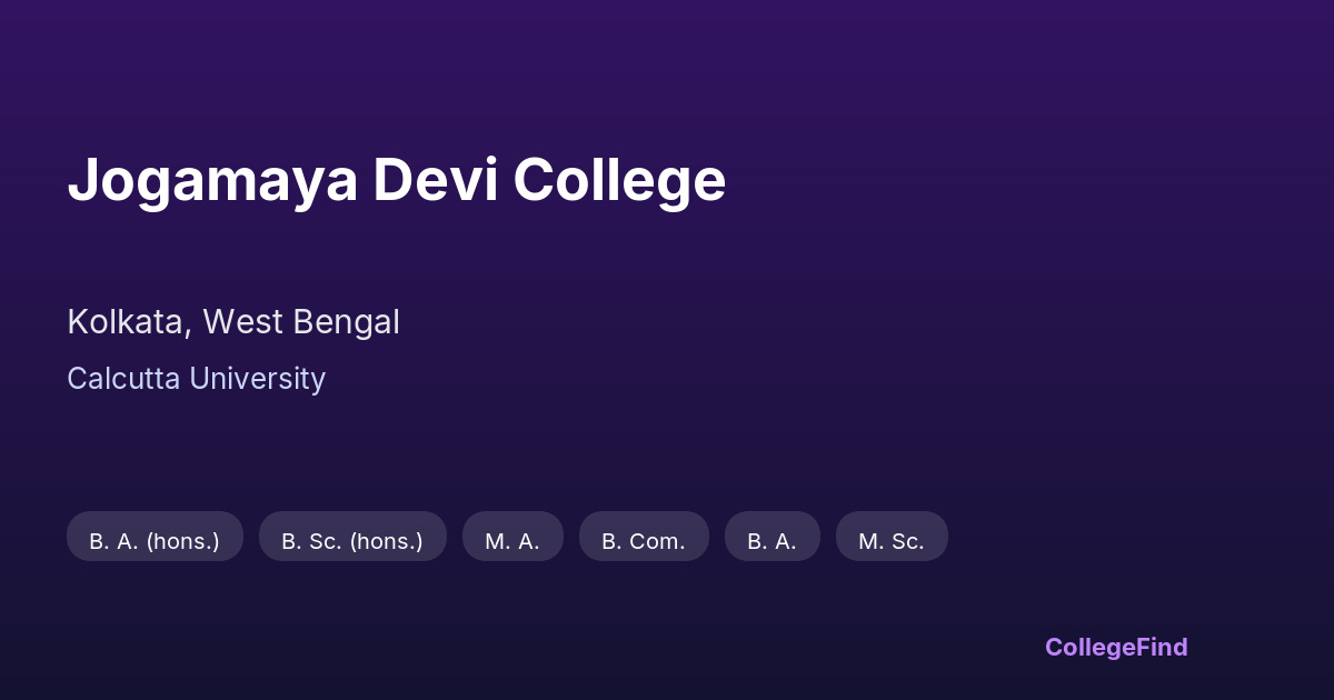jogamaya devi college