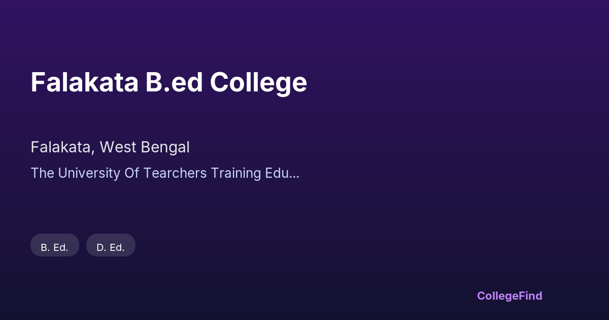 falakata b.ed college