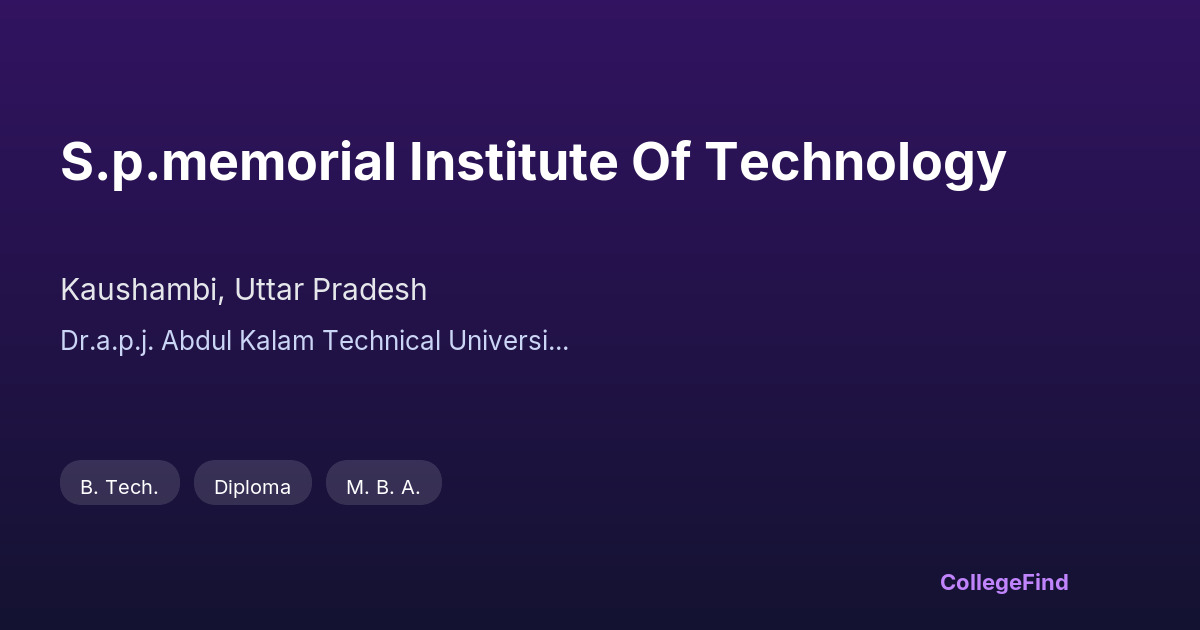 s.p.memorial institute of technology