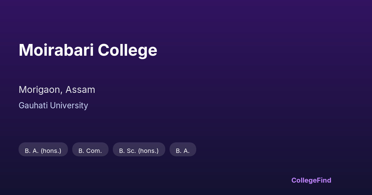 moirabari college