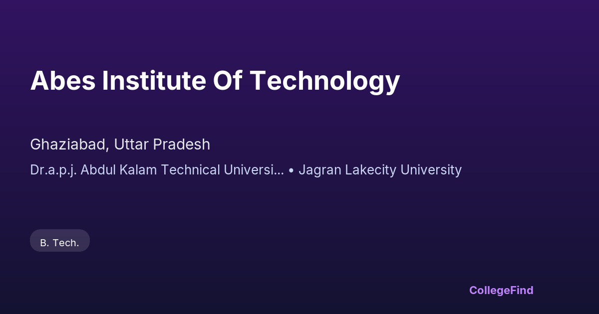 abes institute of technology