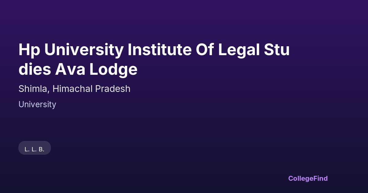 hp university institute of legal studies ava lodge