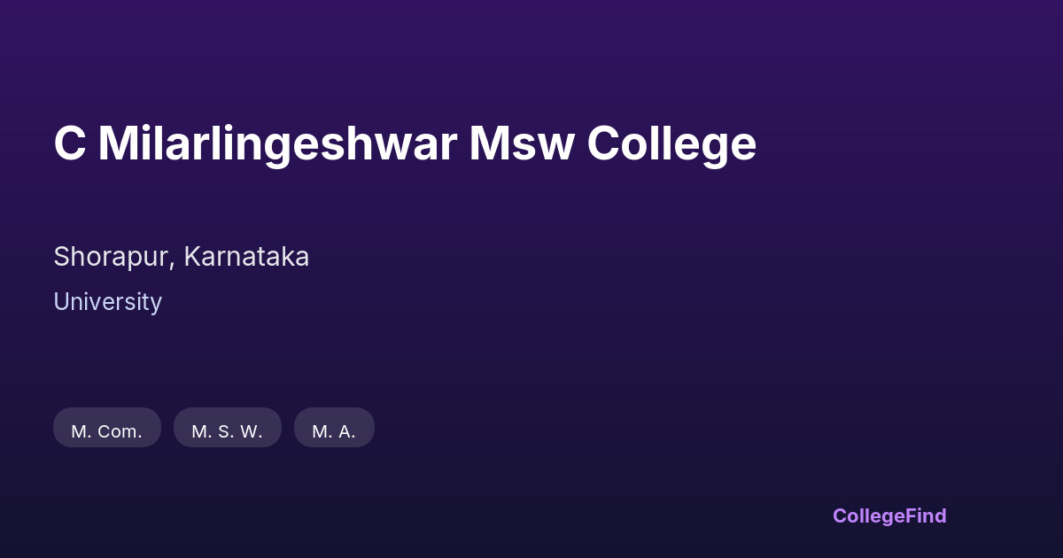 c milarlingeshwar msw college