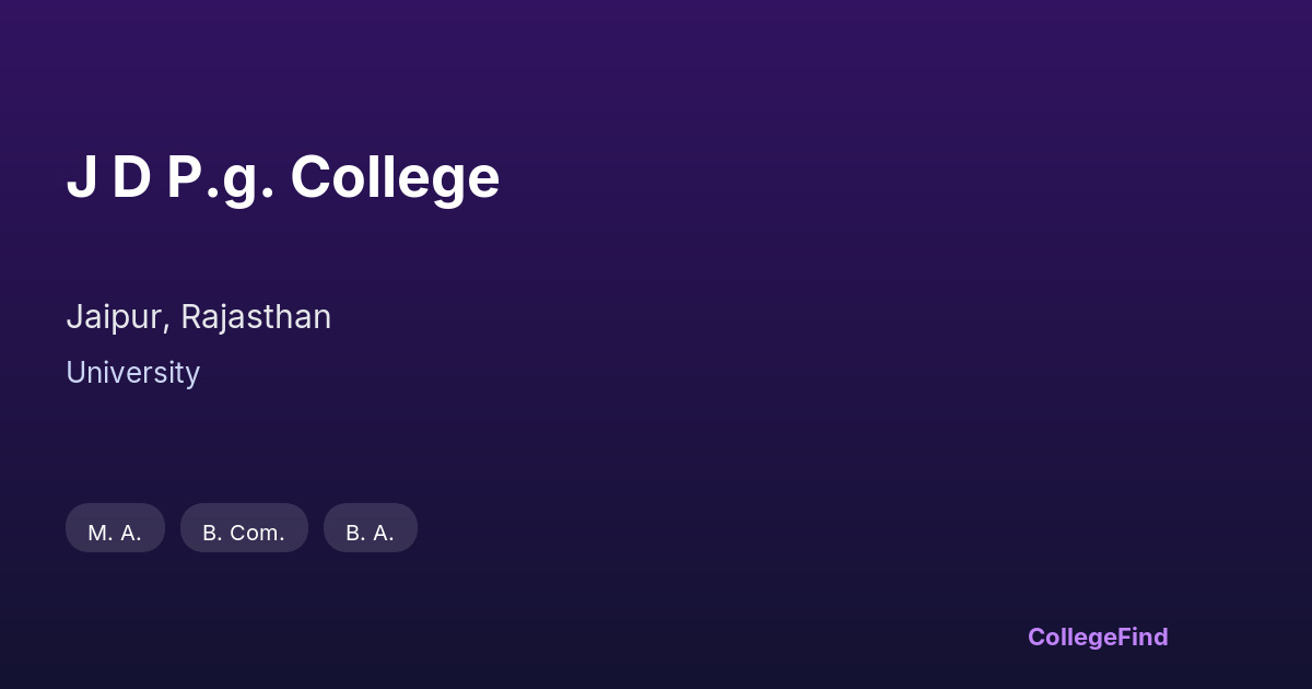 j d p.g. college