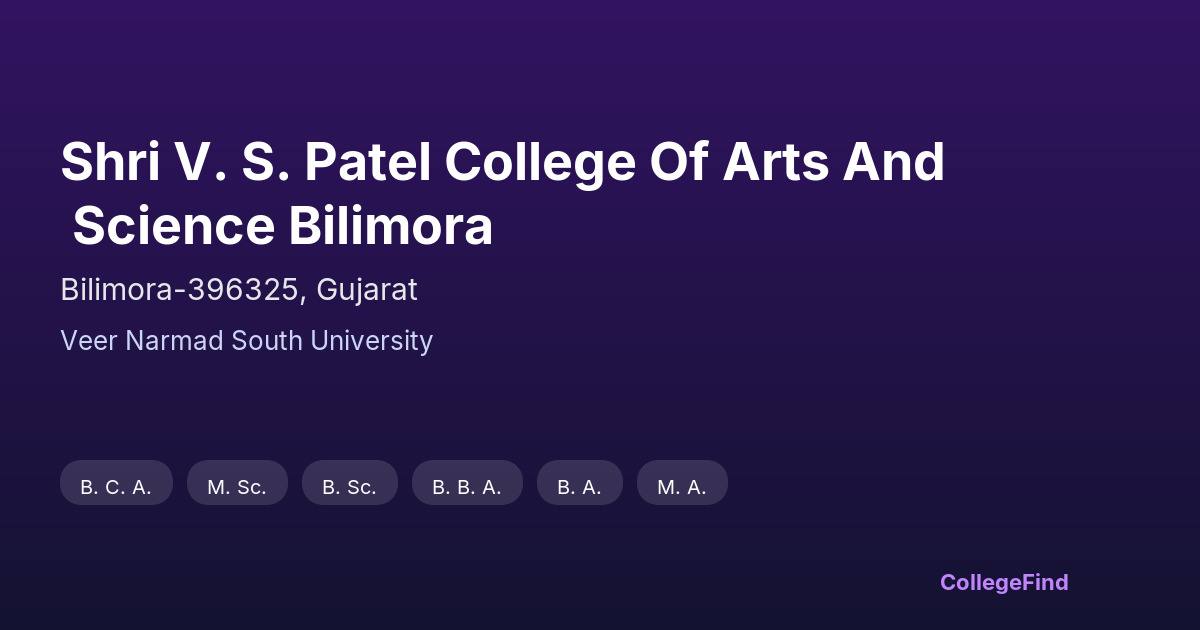 shri v. s. patel college of arts and science bilimora