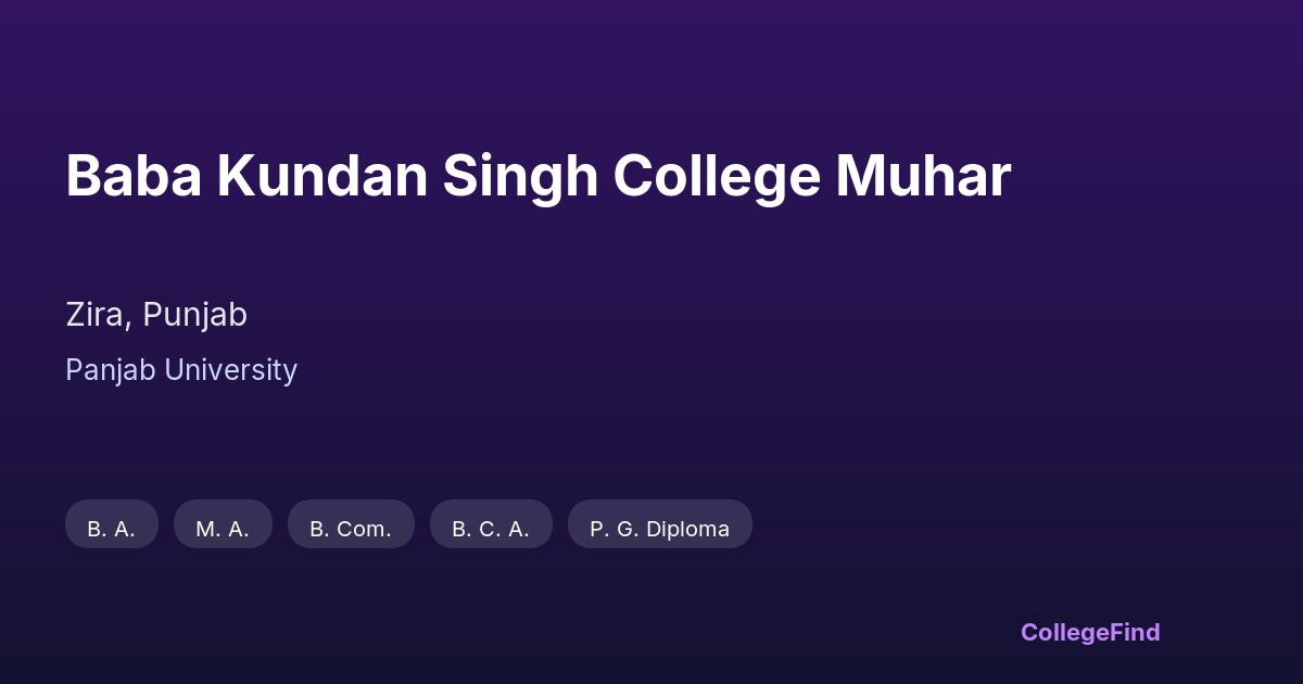 baba kundan singh college muhar