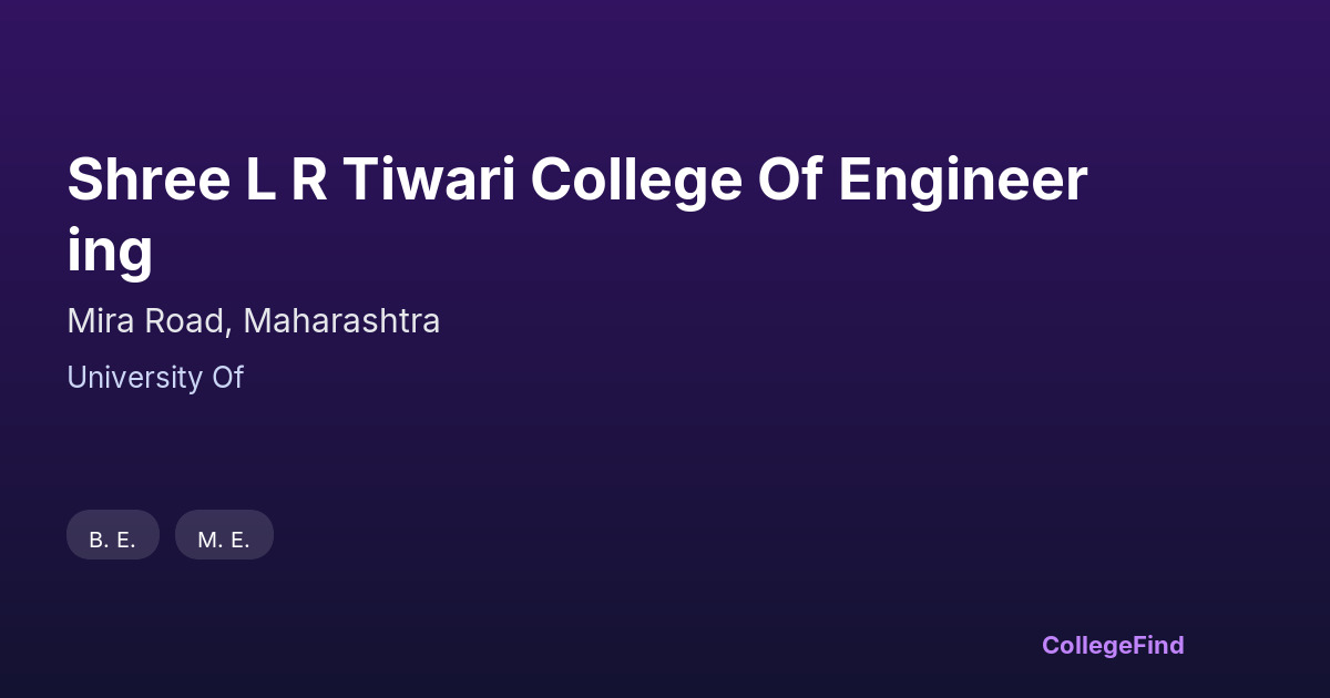 shree l r tiwari college of engineering