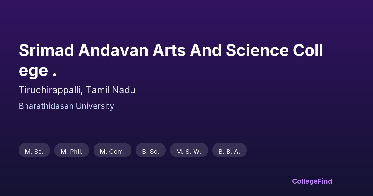 srimad andavan arts and science college .