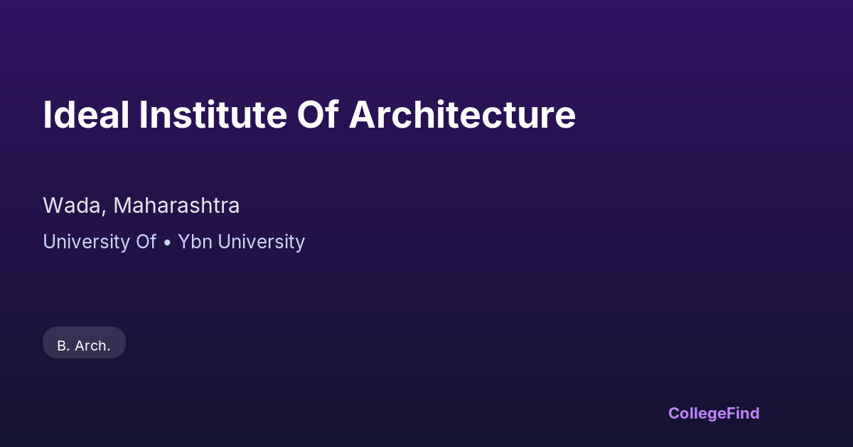 ideal institute of architecture