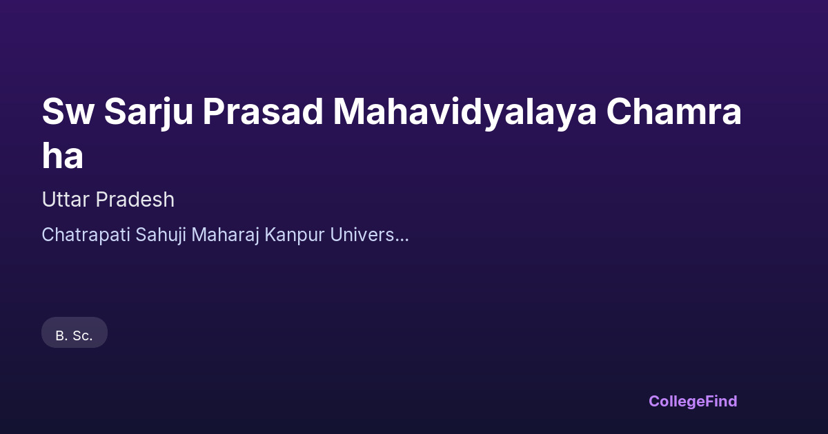 sw sarju prasad mahavidyalaya chamraha