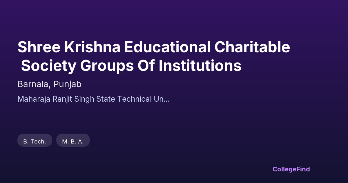 shree krishna educational charitable society groups of institutions