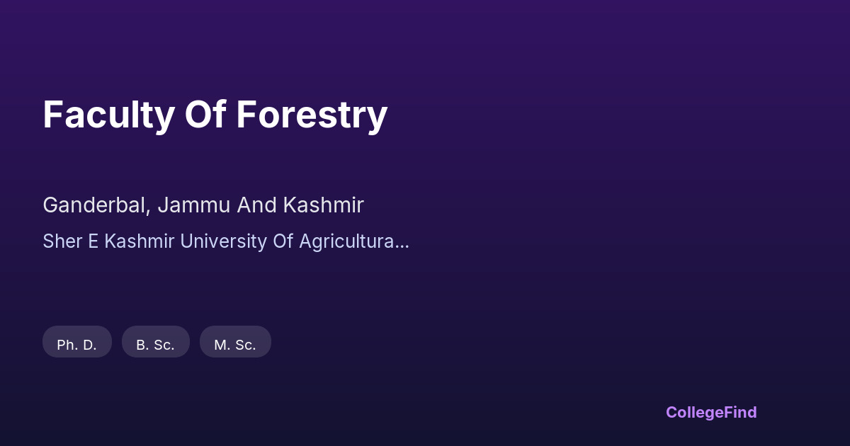 faculty of forestry