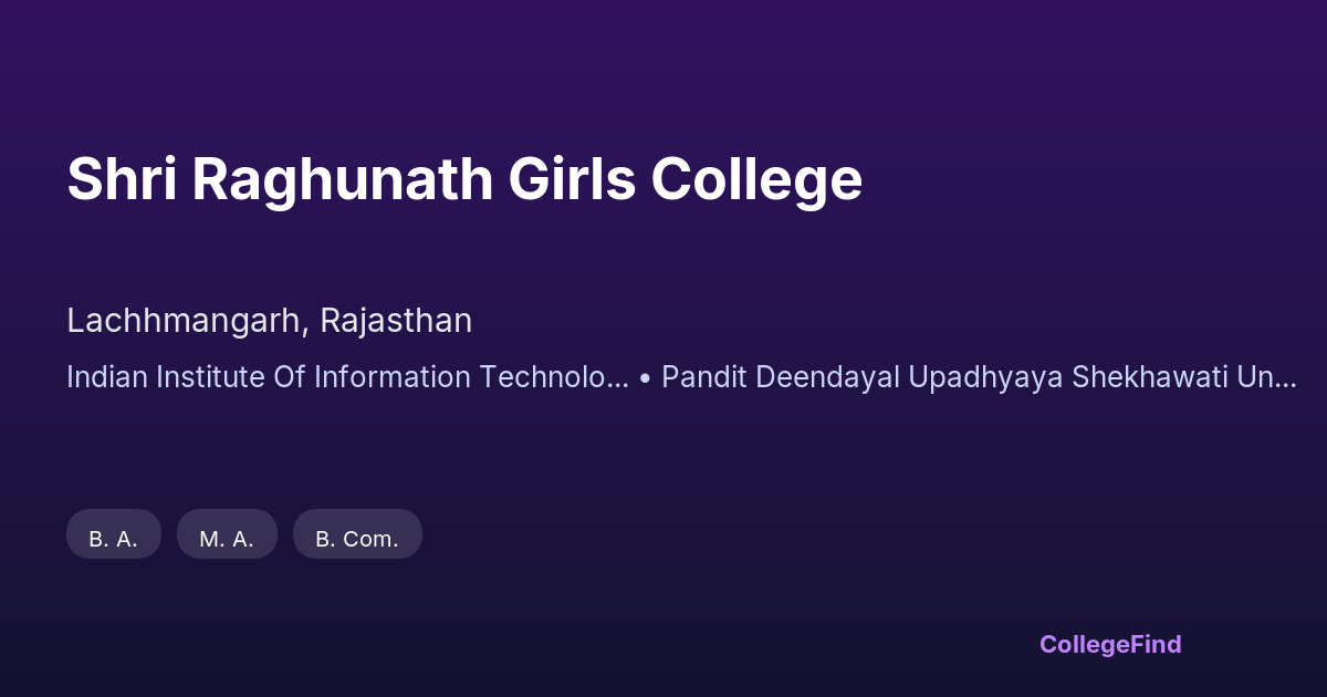 shri raghunath girls college