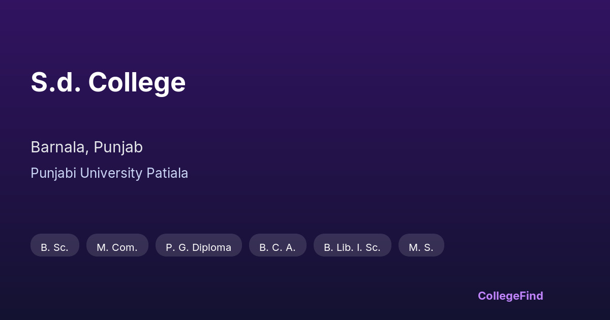 s.d. college