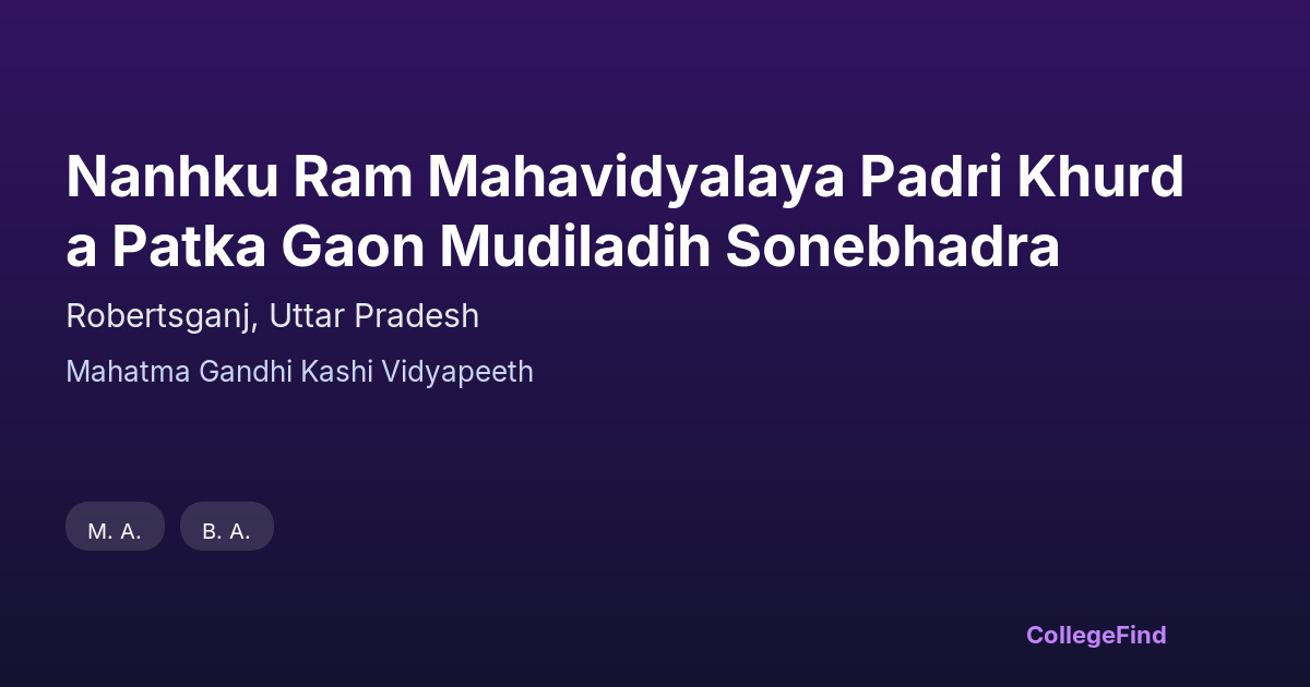 nanhku ram mahavidyalaya padri khurda patka gaon mudiladih sonebhadra