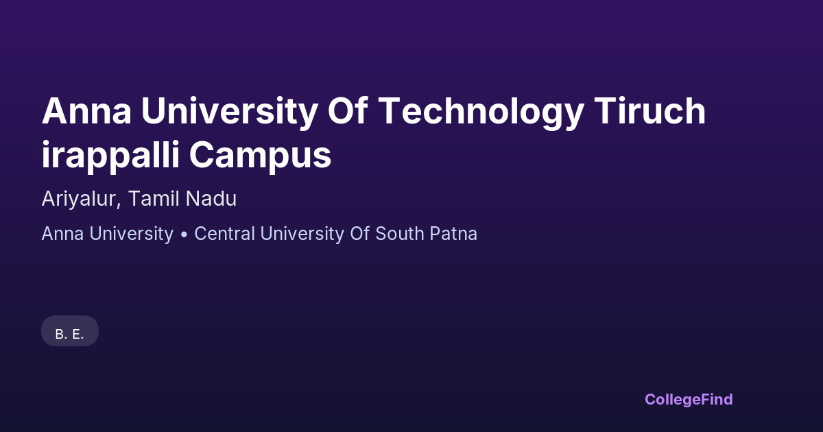 anna university of technology tiruchirappalli campus
