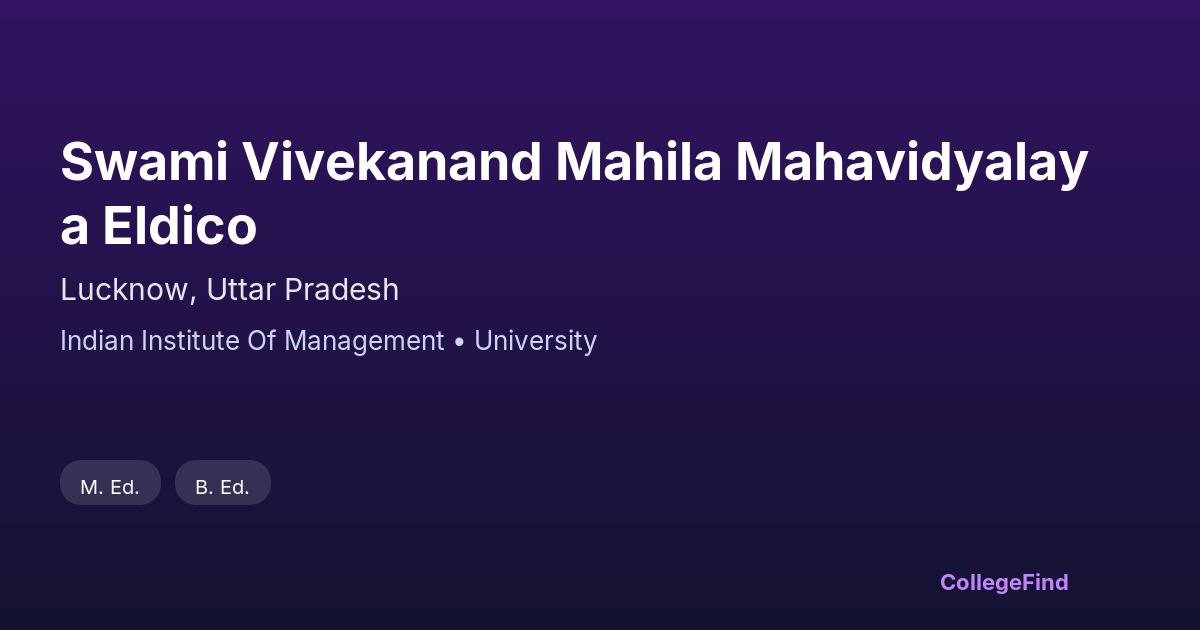 swami vivekanand mahila mahavidyalaya eldico
