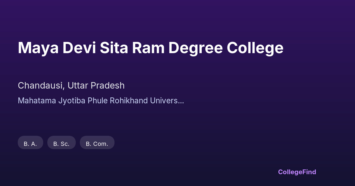 maya devi sita ram degree college