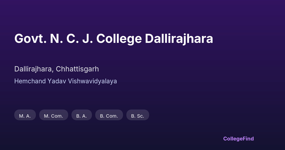 govt. n. c. j. college dallirajhara