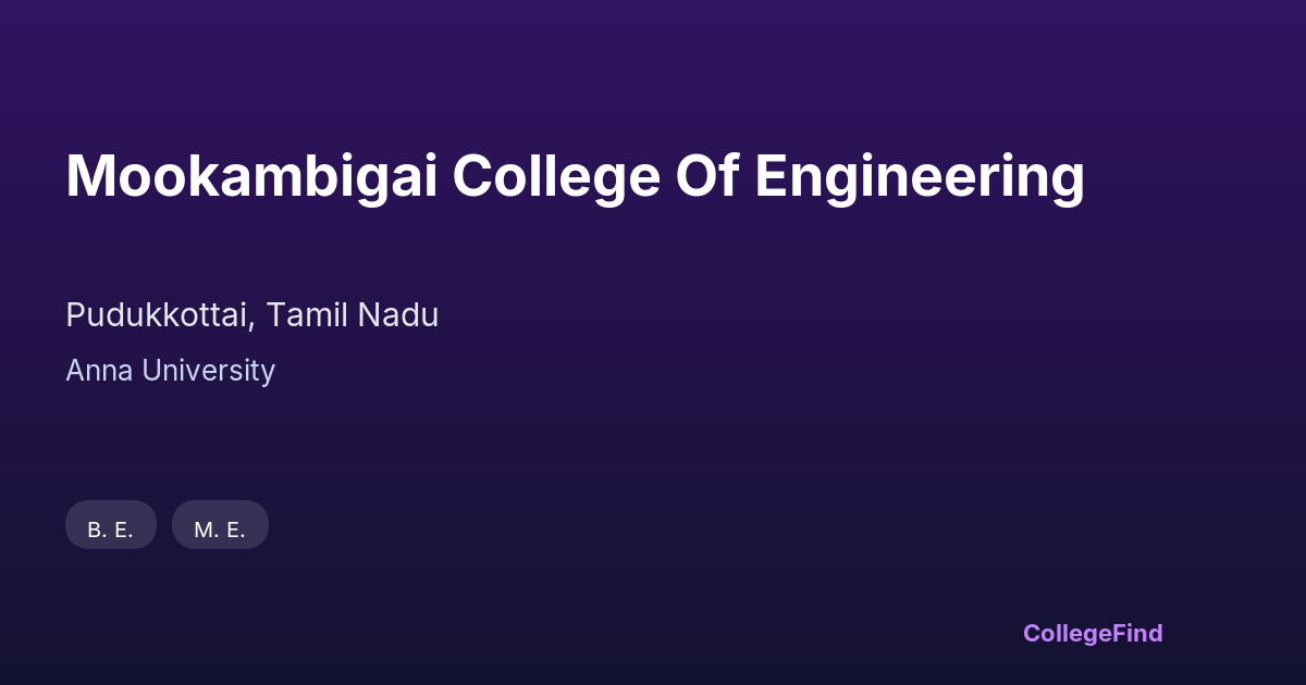 mookambigai college of engineering