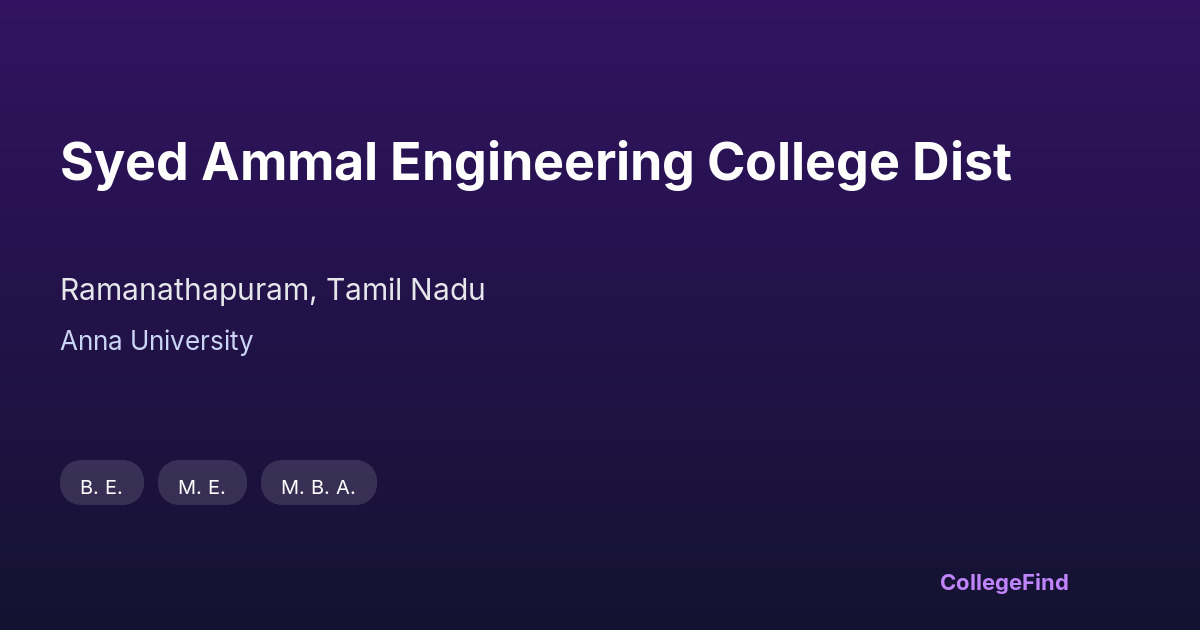 syed ammal engineering college dist