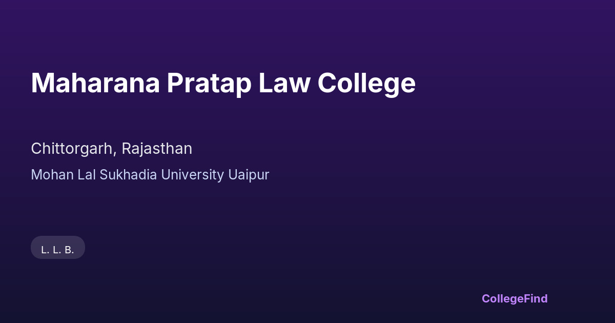 maharana pratap law college