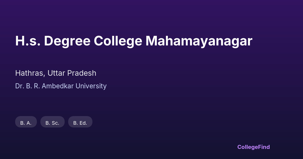 h.s. degree college mahamayanagar