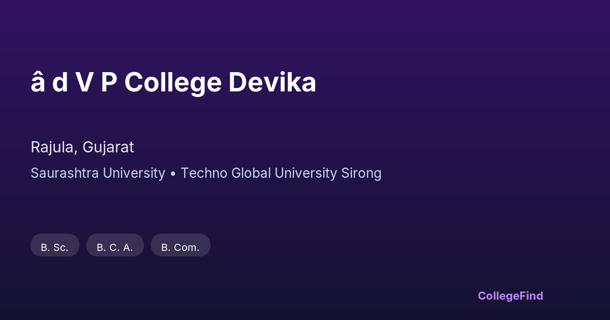 â d v p college devika