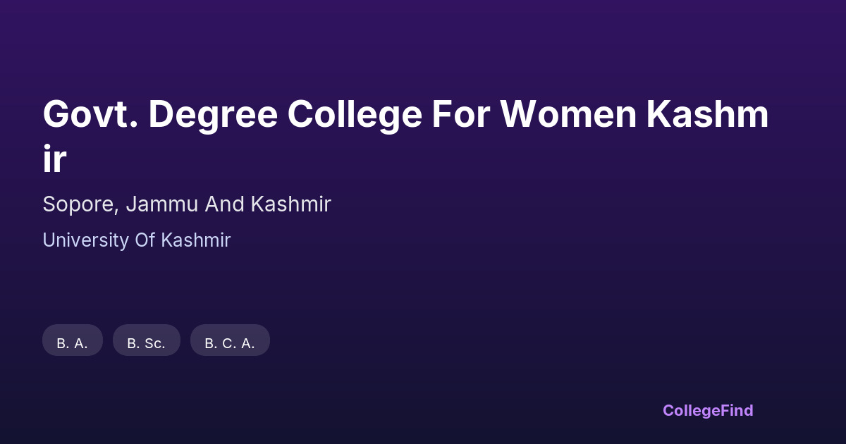 govt. degree college for women kashmir