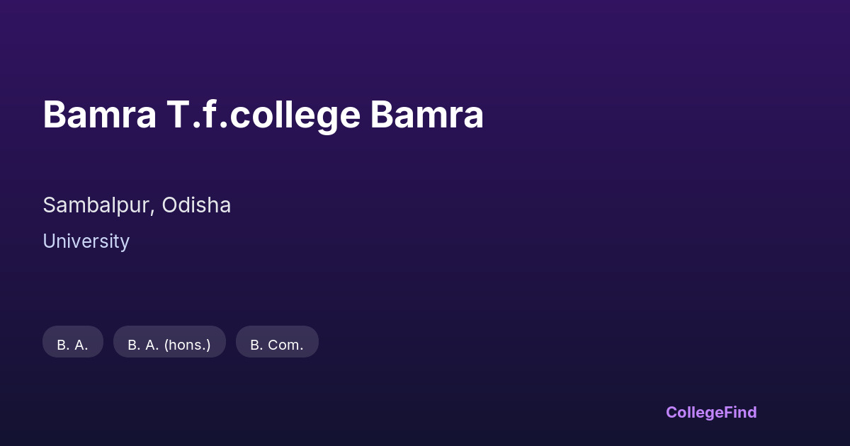bamra t.f.college bamra