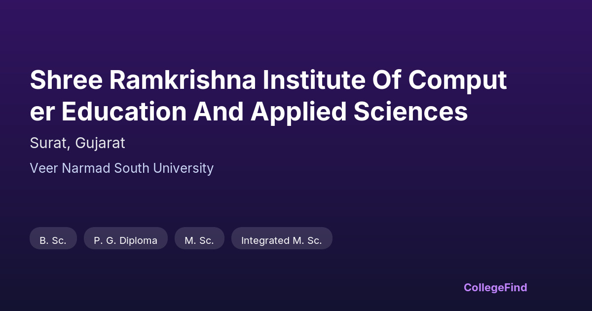 shree ramkrishna institute of computer education and applied sciences