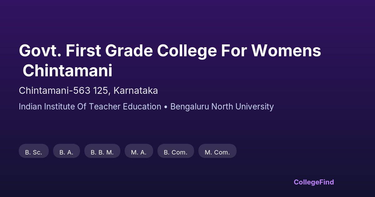 govt. first grade college for womens chintamani