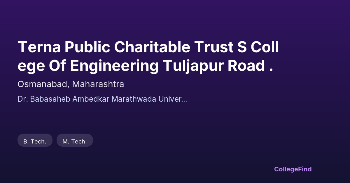terna public charitable trust s college of engineering tuljapur road .