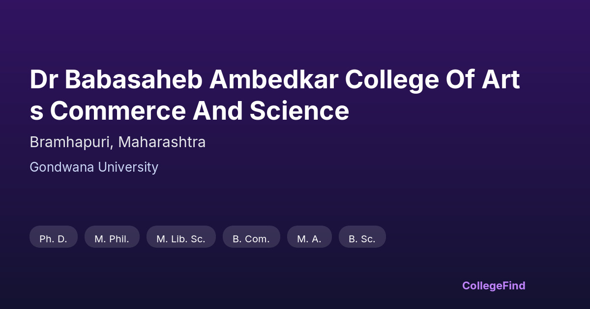 dr babasaheb ambedkar college of arts commerce and science