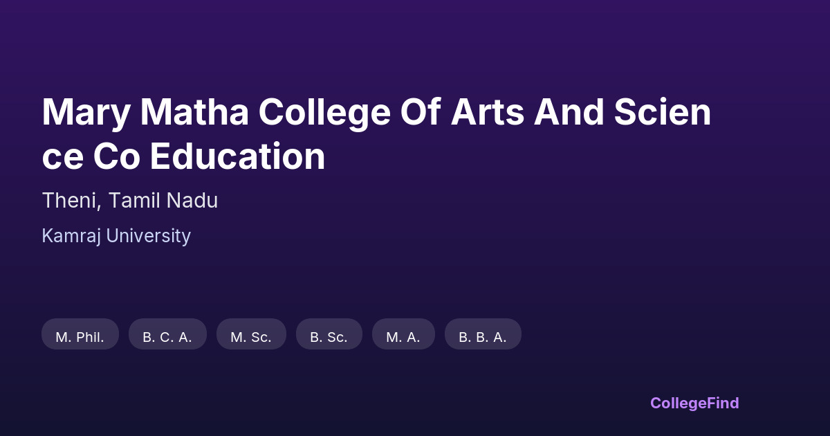 mary matha college of arts and science co education