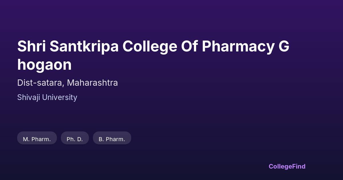 shri santkripa college of pharmacy ghogaon