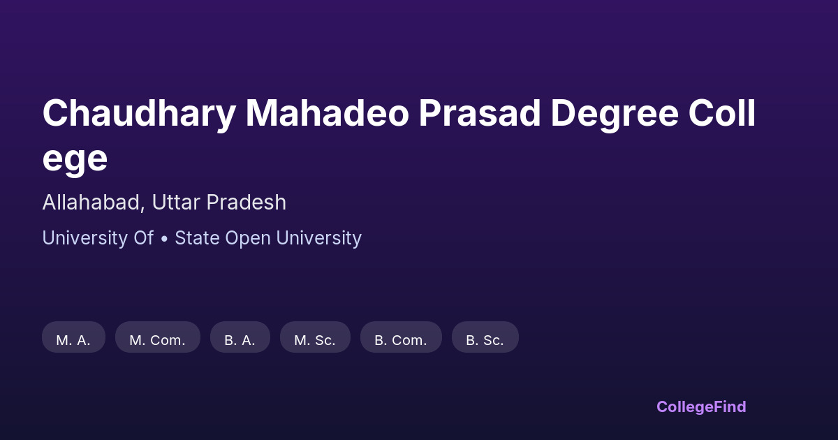 chaudhary mahadeo prasad degree college