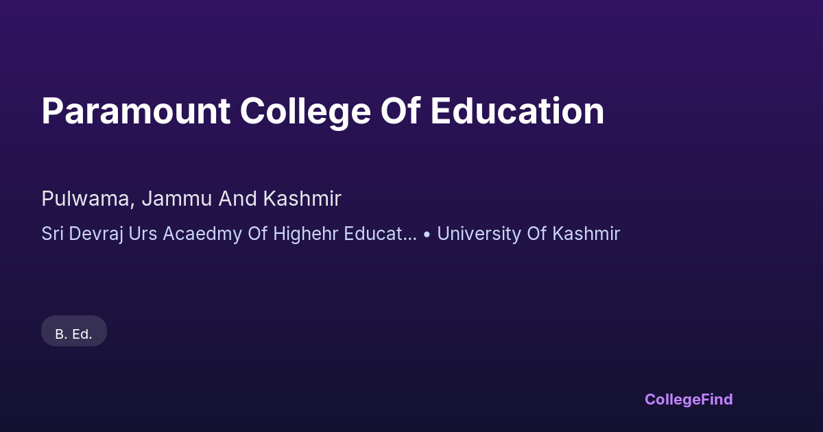 paramount college of education