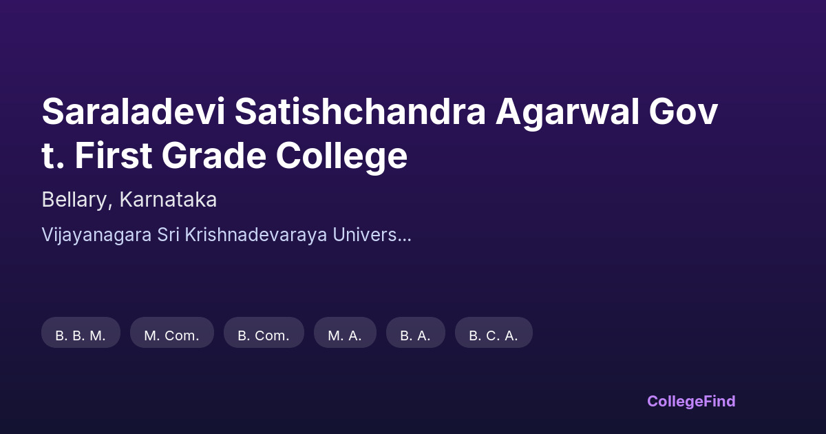 saraladevi satishchandra agarwal govt. first grade college