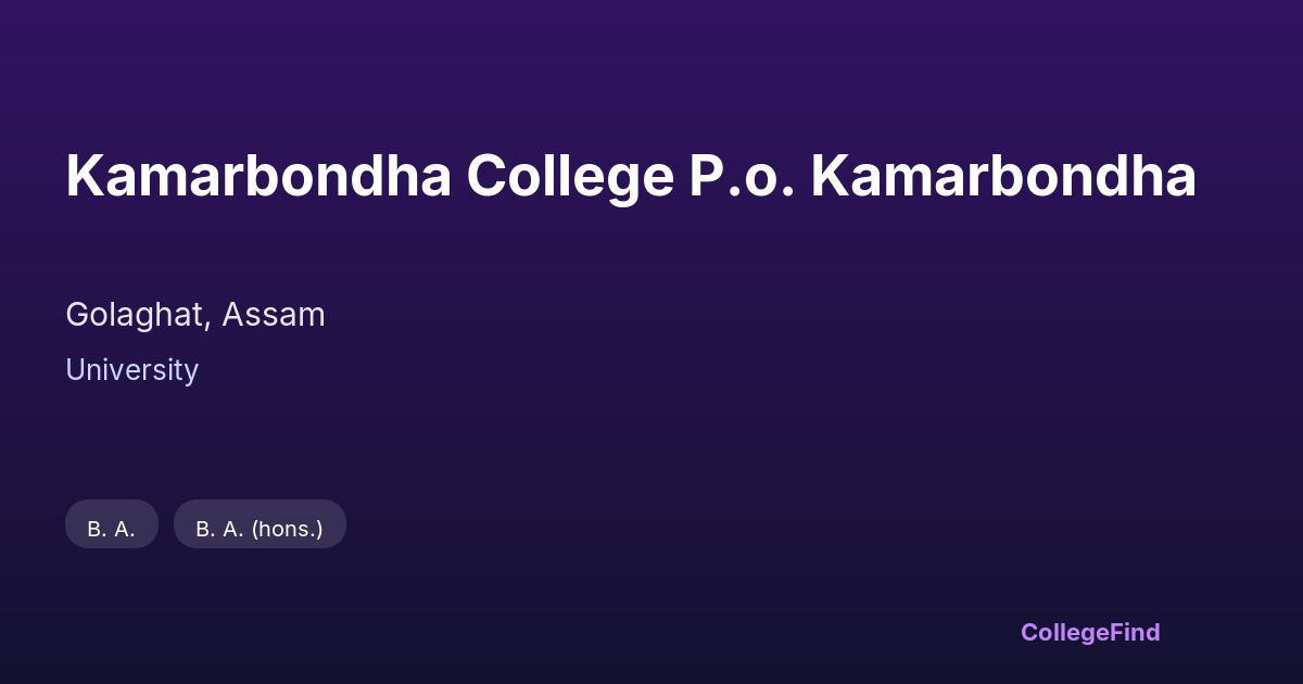 kamarbondha college p.o. kamarbondha