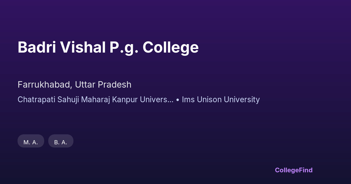 badri vishal p.g. college