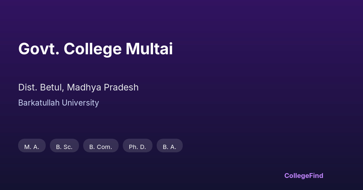govt. college multai