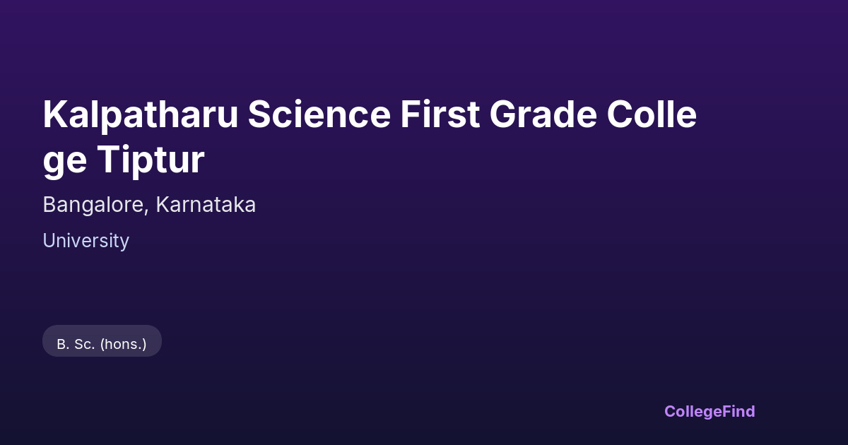 kalpatharu science first grade college tiptur
