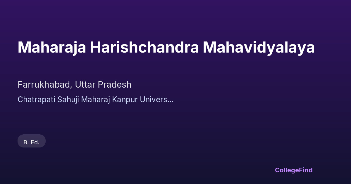 maharaja harishchandra mahavidyalaya