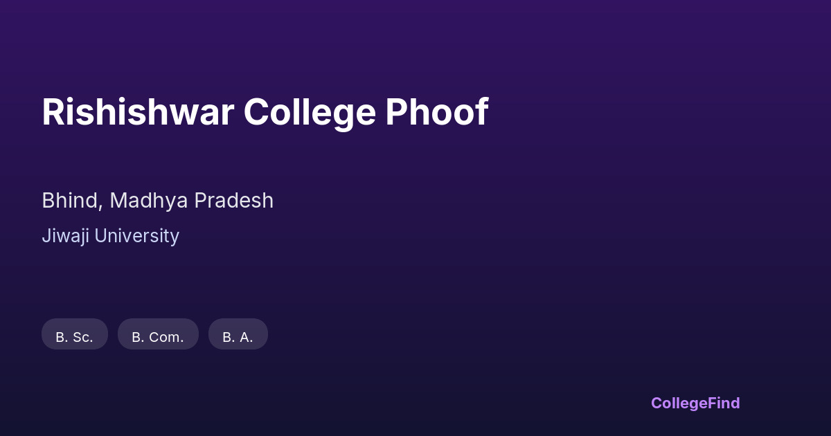 rishishwar college phoof