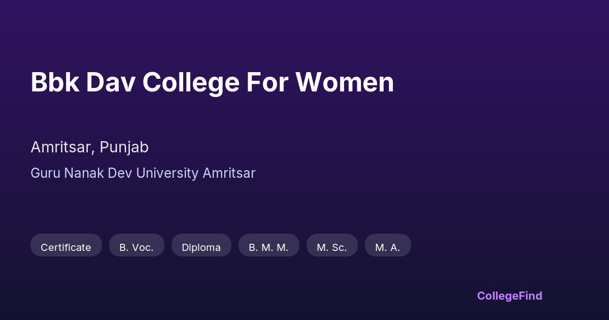 bbk dav college for women