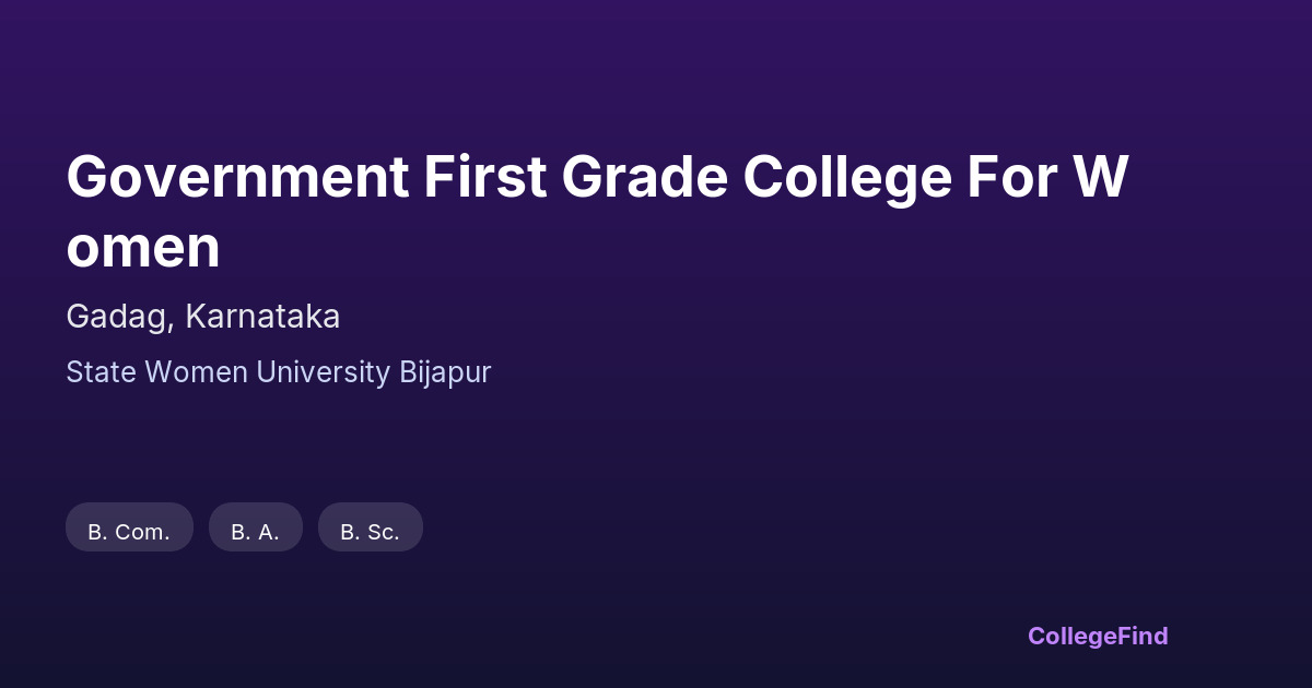 government first grade college for women