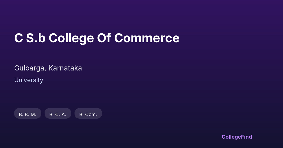 c s.b college of commerce